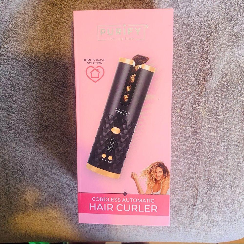 NWT Purify Cordless Automatic Hair Curler USB Charging Home & Travel Solution
